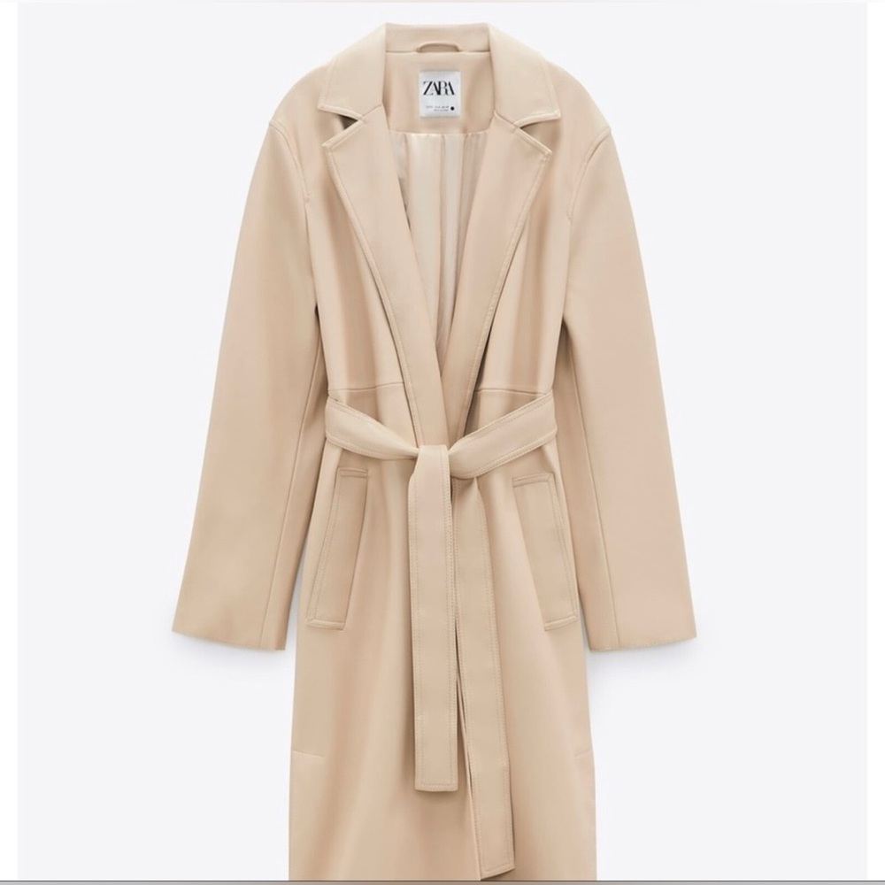 Zara Leather Trench Coat